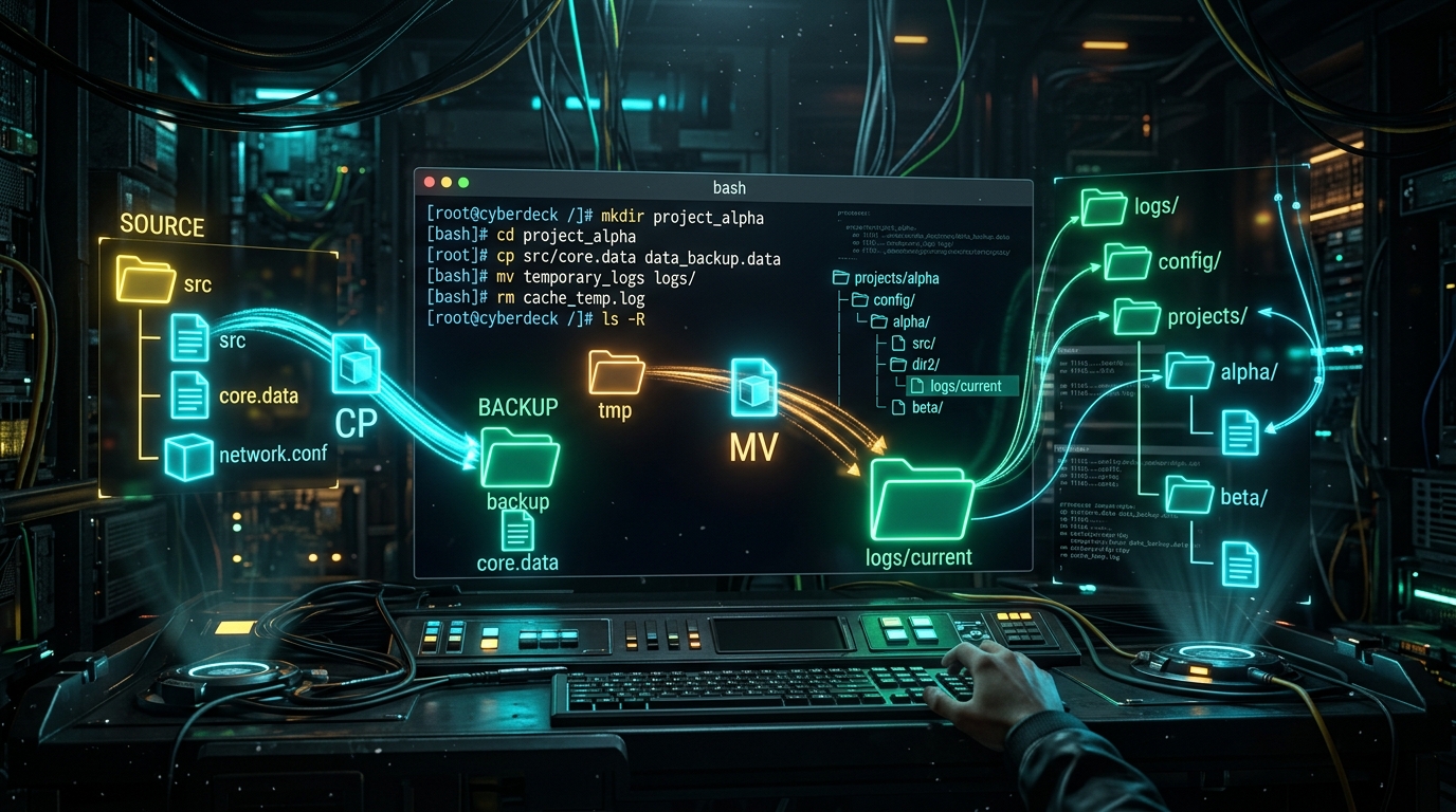 Linux Command #04: Operasi File & Direktori dengan touch, mkdir, cp, mv, dan rm
